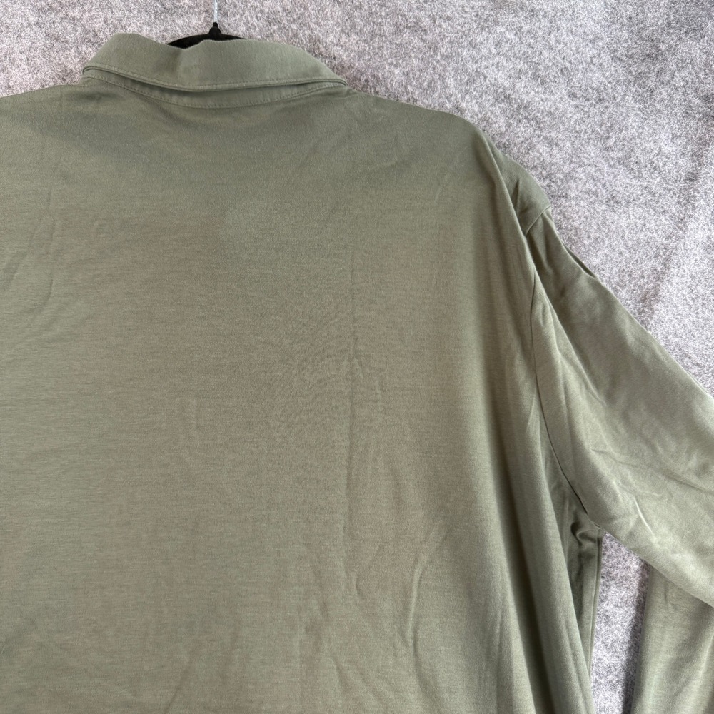 Charles Tyrwhitt Polo Shirt Women XL Green Long Sleeve Button Cuff Jersey - Picture 12 of 16